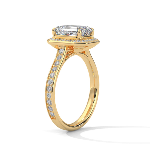 “Arden Ring—emerald-cut brilliance, sleek pavé halo, and modern white-gold luxury crafted to symbolize timeless elegance, refined style, and everlasting love.”