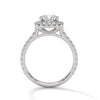 Cushion Cut Pave Set Lab Grown Diamond Gold Ring