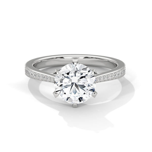 Classic Six-Prong Lab Grown Diamond Gold Ring
