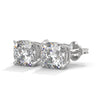 Cushion Cut Lab Grown Diamond Gold Stud Earrings