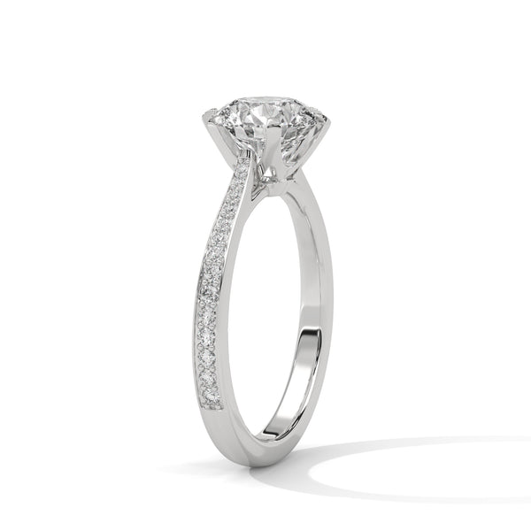 Classic Six-Prong Lab Grown Diamond Gold Ring
