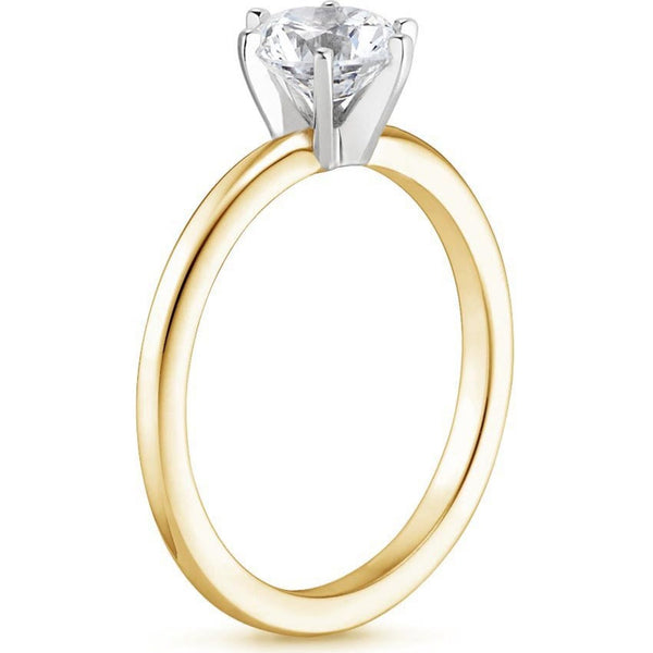 “Timeless six-prong yellow gold solitaire ring delivering exceptional brilliance, classic luxury, and enduring elegance for unforgettable engagements and lifelong love.”