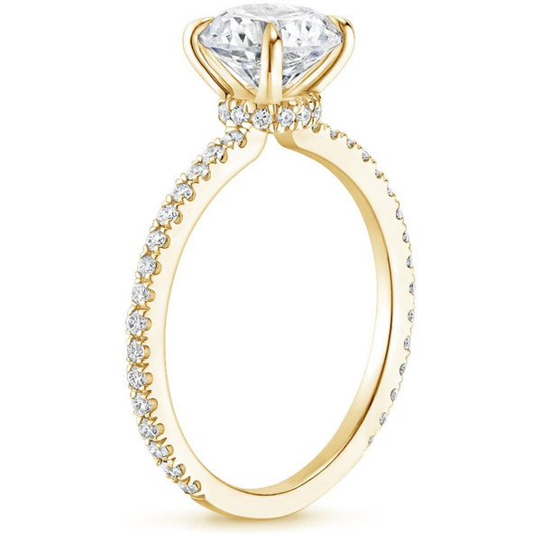“Elevate your love with this dazzling round-cut diamond ring, featuring a sparkling pavé band crafted for timeless elegance and unforgettable brilliance.”