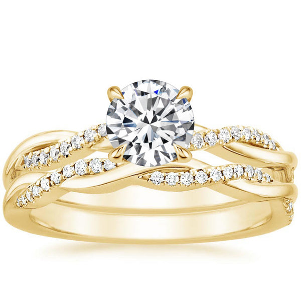 “Celebrate timeless romance with this twisted diamond engagement ring, blending modern brilliance and delicate pavé detailing for unforgettable sparkle and elegance.”