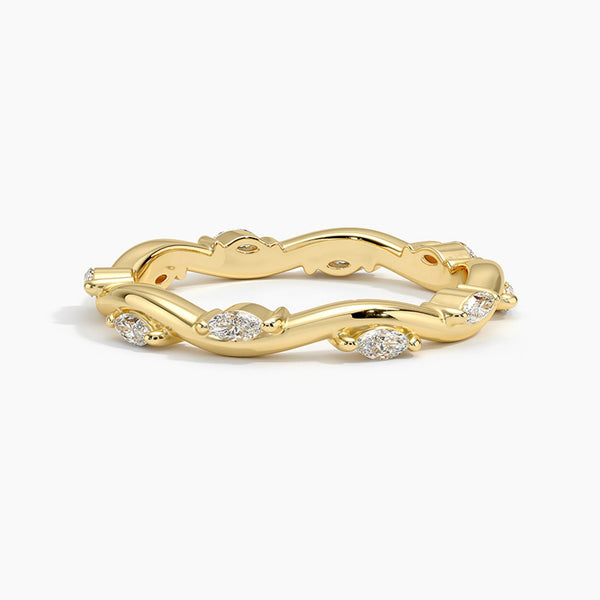 "Elevate your elegance with this marquise diamond twist band, blending luxury, brilliance, and timeless craftsmanship for unforgettable everyday and bridal style."