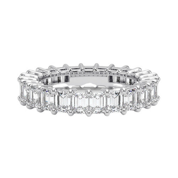 "Experience timeless brilliance with this emerald-cut diamond eternity ring, crafted for unmatched luxury, sparkle, and elegance in every enduring moment."