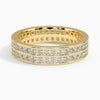 "Luxury double-row princess cut diamond eternity ring crafted in radiant yellow gold, delivering timeless sparkle, bold brilliance, and premium statement elegance."