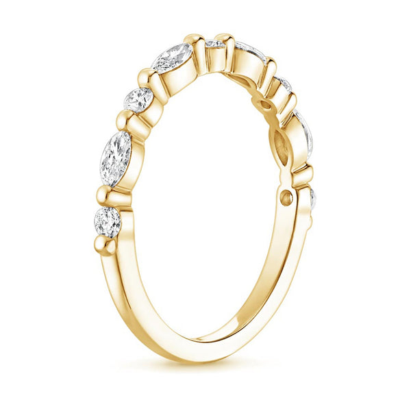 “Radiate timeless elegance with this marquise-accented diamond ring, crafted in luxurious yellow gold for a dazzling, feminine, and unforgettable statement.”