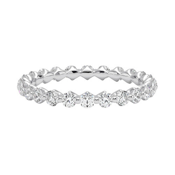 “Elegant diamond eternity ring crafted in shimmering white metal, showcasing brilliant round stones for timeless sparkle, luxury style, and lasting sophistication.”