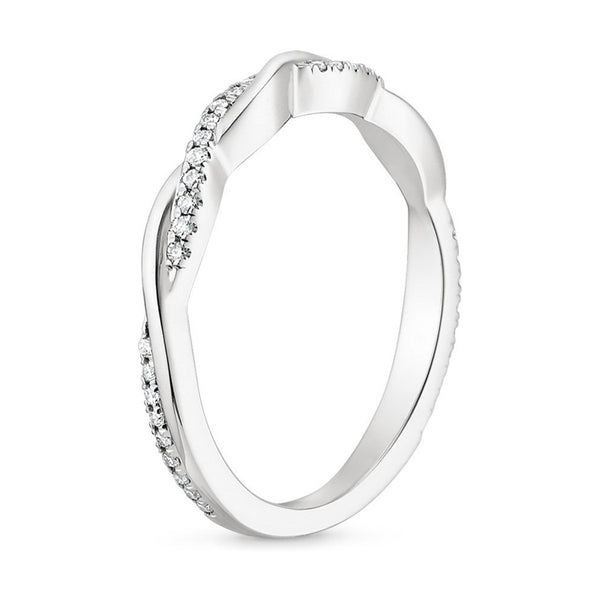 “Celebrate timeless romance with this twisted diamond engagement ring, blending modern brilliance and delicate pavé detailing for unforgettable sparkle and elegance.”