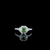 This ring features a radiant-cut green center diamond (2.2 ct. tw.) 14kt White Gold