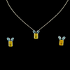 Golden Bloom Sapphire & Diamond Pendant Necklace (1.43 ct. tw.) 14kt White Gold