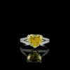 Heart-shaped yellow diamond split shank pavé ring (4.592 ct. tw.) 14kt White Gold
