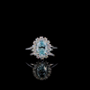 Fancy Blue Oval-Cut Diamond Halo Diamond (1.68 ct. tw.) 14kt White Gold