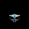 Fancy Blue Oval-Cut Diamond Three-Stone Pavé Engagement Ring with Pear Side Stones (2.38 ct. tw.) 14kt White Gold
