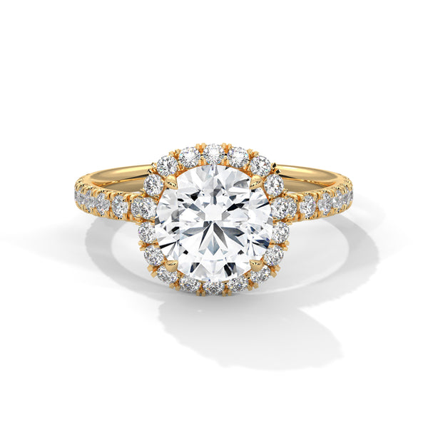 “Celestial Radiance Ring—brilliant center diamond, pavé halo sparkle, and timeless elegance crafted to symbolize everlasting love, luxury, and unforgettable romantic moments.”
