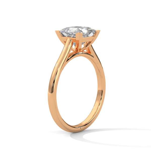 “Luna Ring—princess-cut diamond brilliance, minimalist four-prong elegance, and timeless solitaire beauty crafted to symbolize pure love, modern simplicity, and lasting sophistication.”