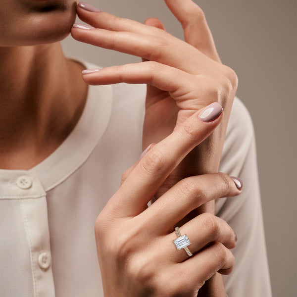 Radiant Cut Lab Grown Diamond Gold Ring