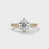 Round Cut Lab Grown Diamond Pave Gold Ring