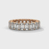 Lab Grown Emerald Cut Diamond Gold Eternity Band