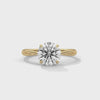 Twist Solitaire Round Cut Lab Grown Diamond Gold Ring