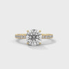 Round Pave Lab Grown Diamond Gold Ring