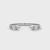 marquise-cut and brilliant round cut lab grown diamond open band silhouette