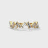 BAGUETTE CUT LAB GROWN DIAMOND GOLD BAND IN SLEEK ZIGZAG PATTERN