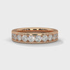 series of brilliant round-cut lab-grown diamonds gold band for wedding