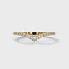 Radiant V-Shape with round cut Lab Grown Diamond Gold Band