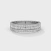 baguette-cut and round cut lab grown Diamond Double Halo Gold Band