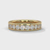 series of brilliant round-cut lab-grown diamonds gold band for wedding
