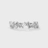 BAGUETTE CUT LAB GROWN DIAMOND GOLD BAND IN SLEEK ZIGZAG PATTERN