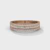 baguette-cut and round cut lab grown Diamond Double Halo Gold Band