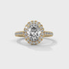 Oval Halo Lab Grown Diamond Gold Ring