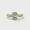 Oval Cut Double Row Pave Engagement Ring
