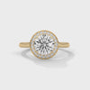 Round Halo Lab Grown Diamond Gold Ring