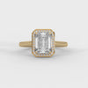 Emerald Cut Lab Grown Diamond Halo Gold Ring