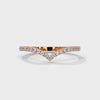 Radiant V-Shape with round cut Lab Grown Diamond Gold Band
