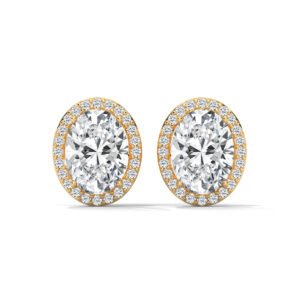Celeste Oval Halo Studs
