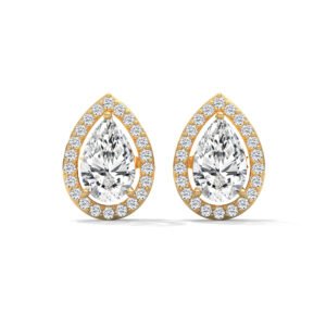 Serena Pear Halo Studs