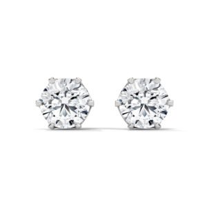 Classic 4-Prong Solitaire Diamond Studs in Rose Gold