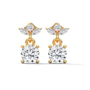 Petal Diamond Drop Earrings in Rose Gold