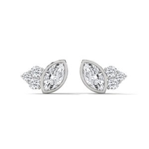 Marquise Cluster Diamond Studs in Rose Gold