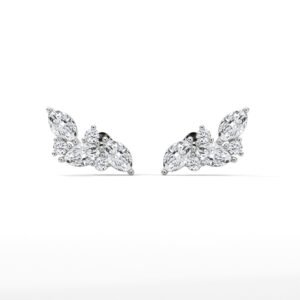 Flora Marquise Diamond Cluster Studs in Rose Gold