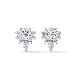 Radiance Diamond Fan Studs in Rose Gold