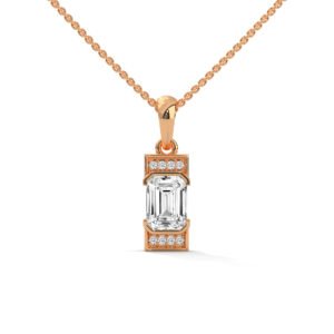 Deco Emerald-Cut Diamond Pendant