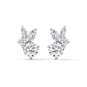Blossom Diamond Cluster Studs in Rose Gold