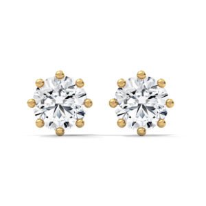 Six-Prong Solitaire Diamond Studs in Rose Gold