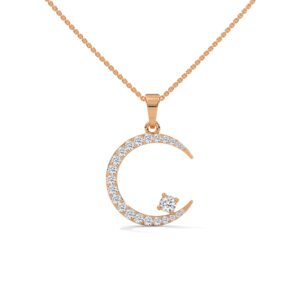 Celestial Crescent Diamond Pendant